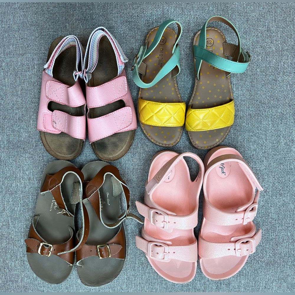 Cat & Jack Girls summer sandals size 12 bundle
